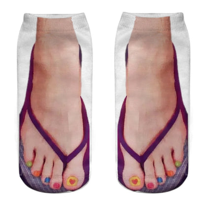 Witzige, 3D-designte Knöchelsocken