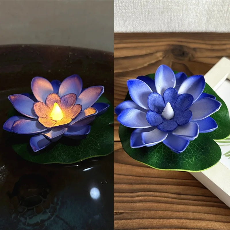 Schwimmende Teichleuchte mit LED-Sensor