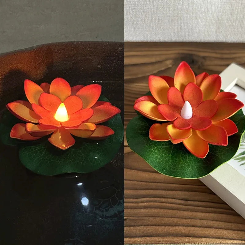 Schwimmende Teichleuchte mit LED-Sensor