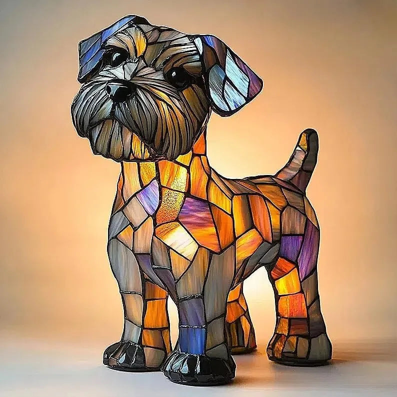 Fun Dog Statue Desk Lamp Cute Home Decor Light