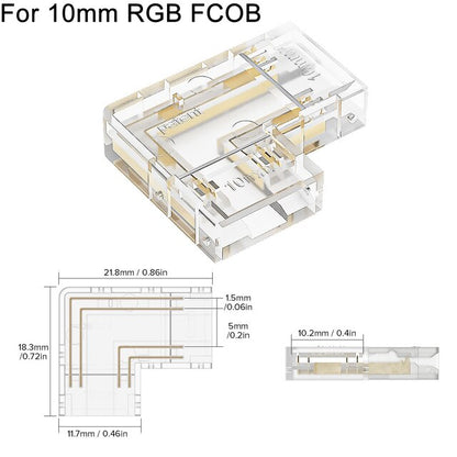 Transparenter L-förmiger LED-Streifenadapter