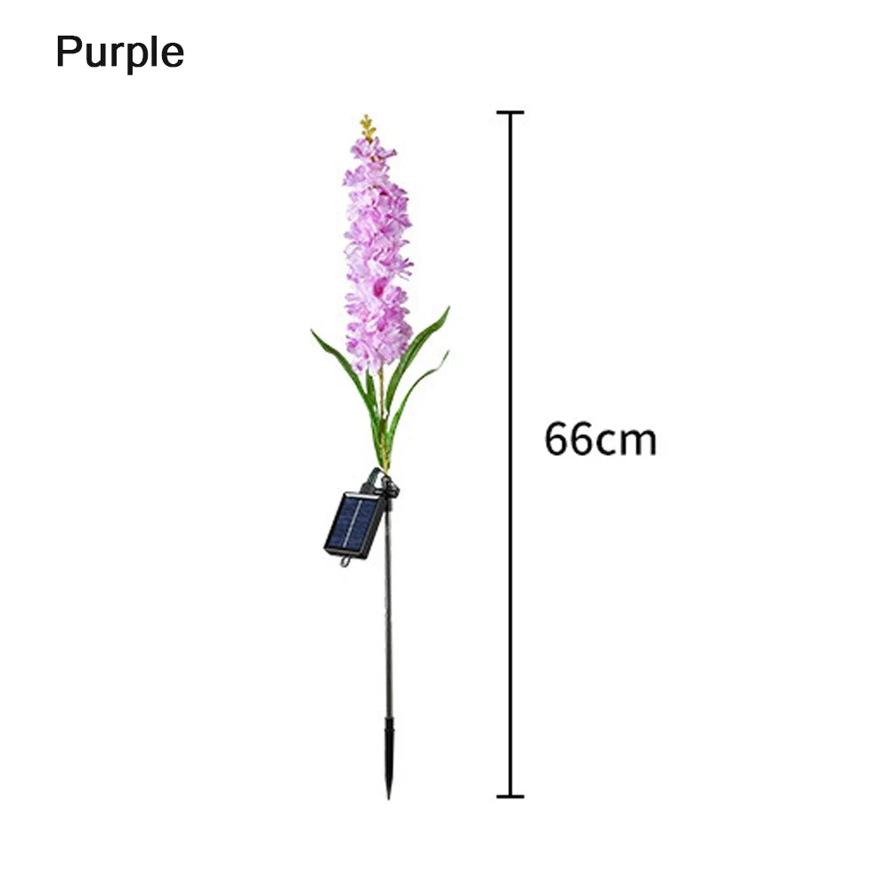 Bunte, solarbetriebene Lichterkette mit Blumen