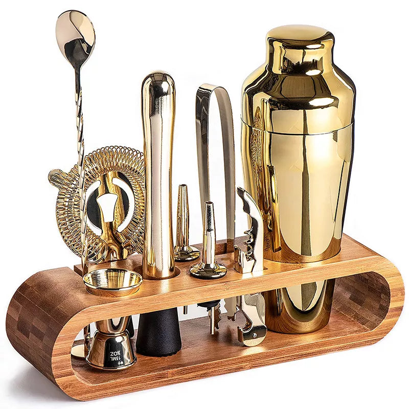 Premium Metal 10-Piece Cocktail Bar Set