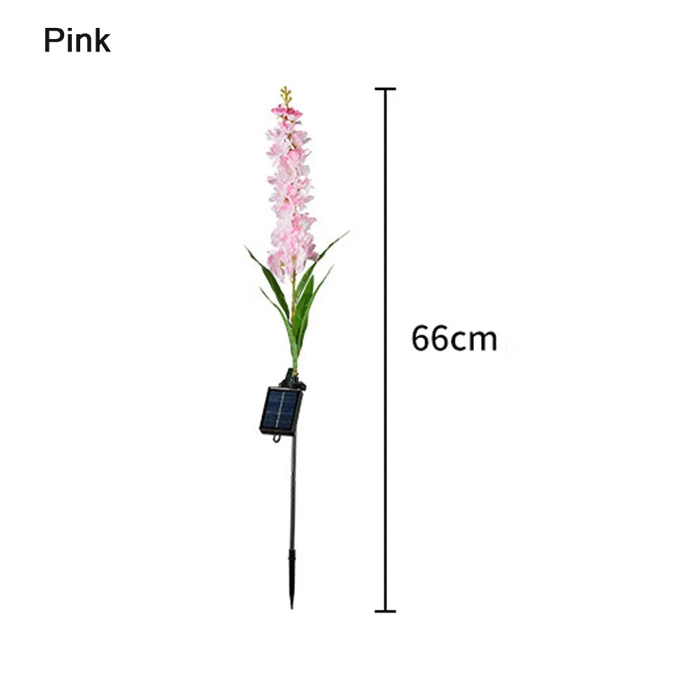 Bunte, solarbetriebene Lichterkette mit Blumen