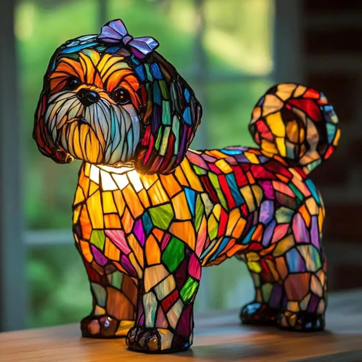 Fun Dog Statue Desk Lamp Cute Home Decor Light - Halri