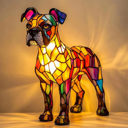 Fun Dog Statue Desk Lamp Cute Home Decor Light