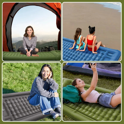 Leichte Camping-Luftmatratze mit Fußpumpe