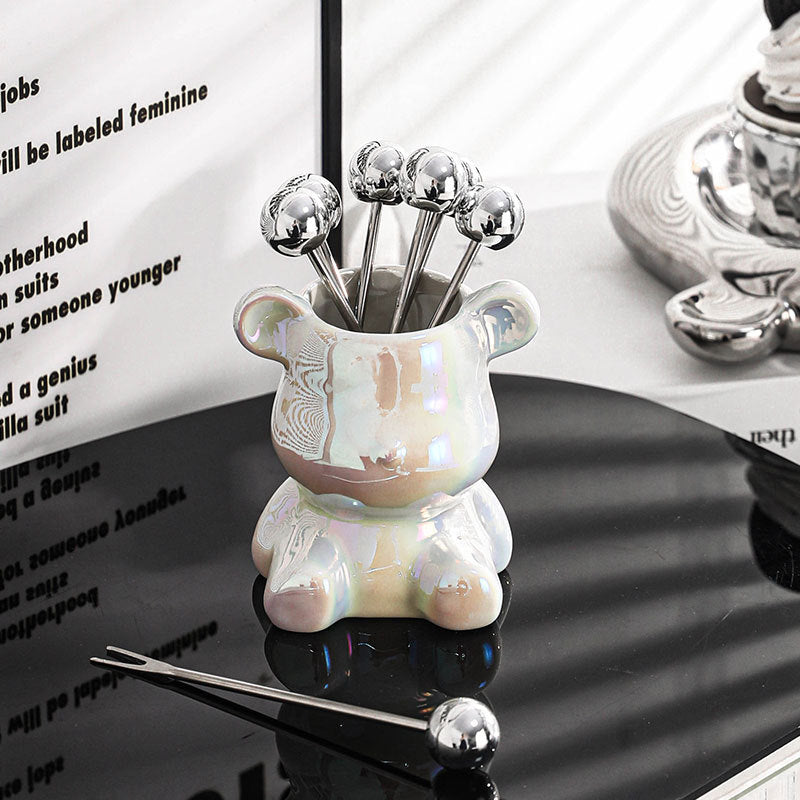 Small Wooden Bear Fresh Fruit Bowl - Halri