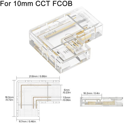 Transparenter L-förmiger LED-Streifenadapter
