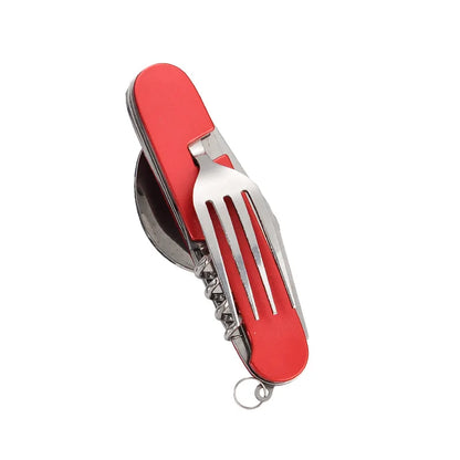 Tragbares 4-in-1 Camping-Besteckset