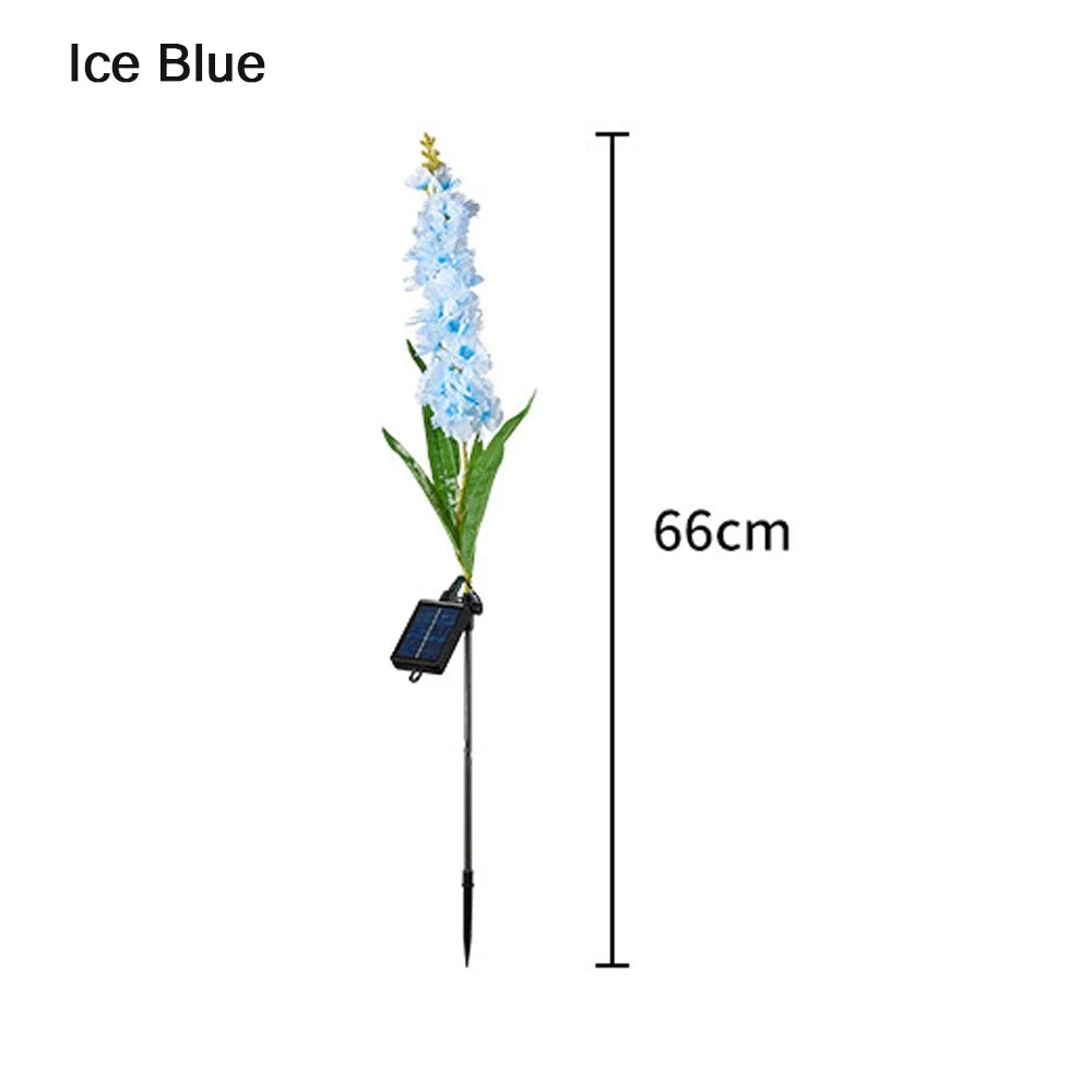 Bunte, solarbetriebene Lichterkette mit Blumen