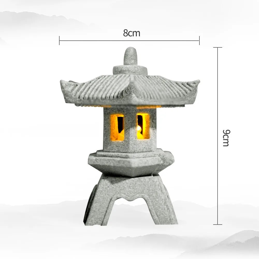 Gartendekoration: Mini-Pagode aus natürlichem Sandstein