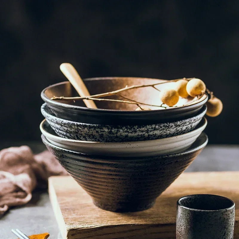 Authentic Asian Style Ramen Bowl - Hand Painted Ceramic