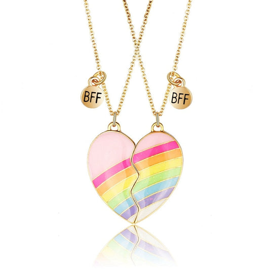 Romantic Silver Heart Lovers Pendant Necklace - Halri