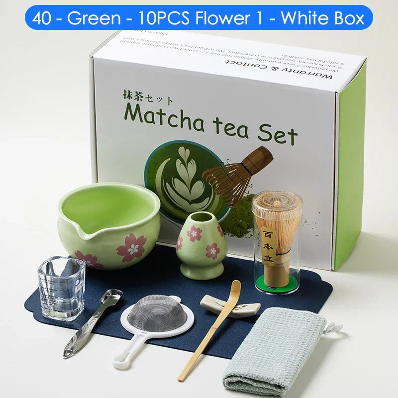 Variant image for Japanese Matcha Tea Set 10-Piece Natural Bamboo Ceramic Standard Size-7