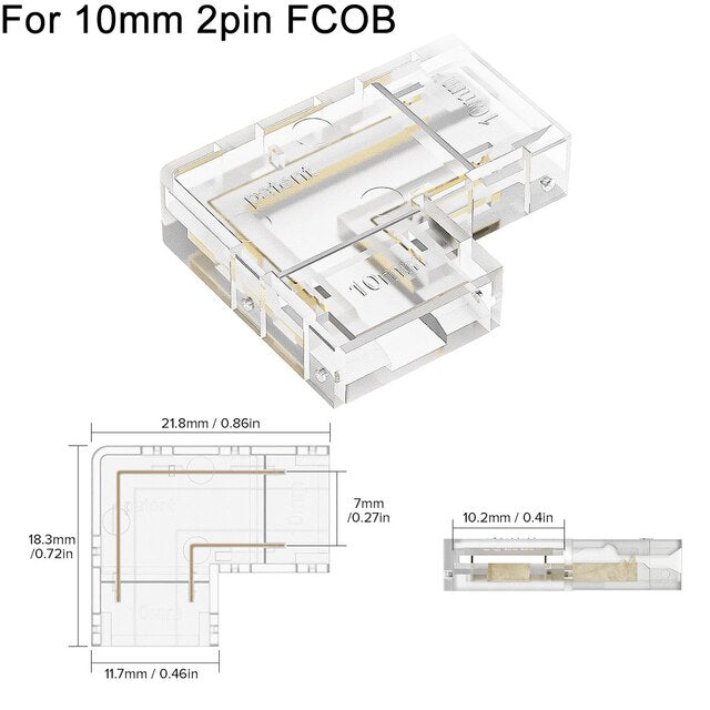 Transparenter L-förmiger LED-Streifenadapter