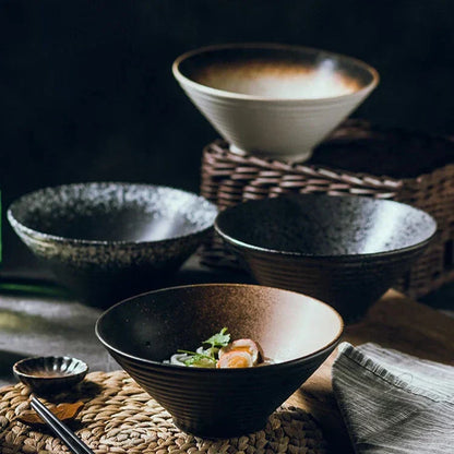 Authentic Asian Style Ramen Bowl - Hand Painted Ceramic