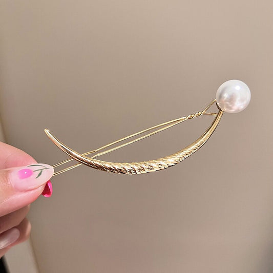Asian Inspired Luxury Pearl Hair Barrette - Halri