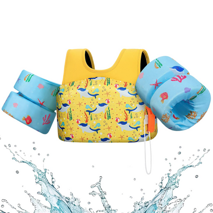 Schwimmweste für Kinder mit Schwimmkörpern und Sicherheitspfeife
