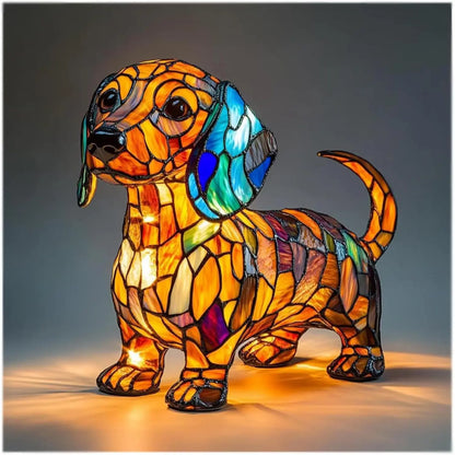 Fun Dog Statue Desk Lamp Cute Home Decor Light