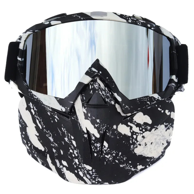 Wintersport-Gesichtsmaske und Schutzbrille