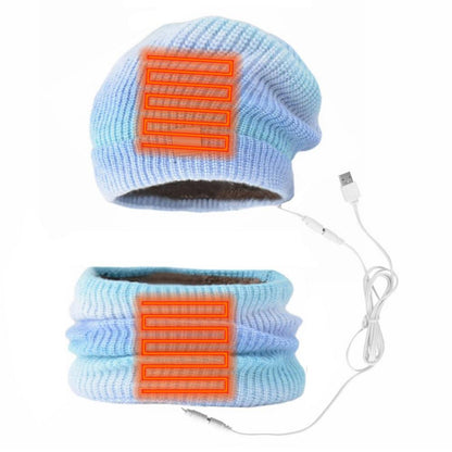 Warm Reversible USB Heated Beanie and Scarf Set