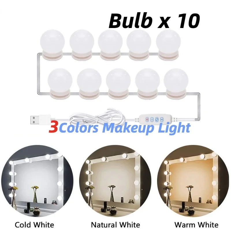 Professionelles LED-Make-up-Lichtset mit 10 dimmbaren Lampen
