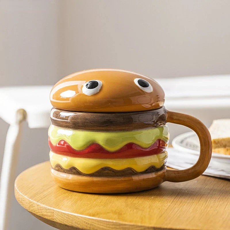 Fun Shaped Burger Ceramic Coffee Mug - Halri