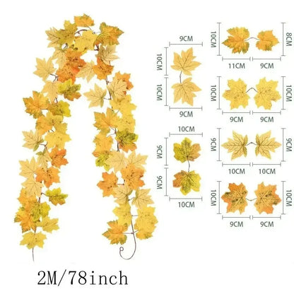 Künstliche Ahornblatt-Girlande für die Herbstdekoration
