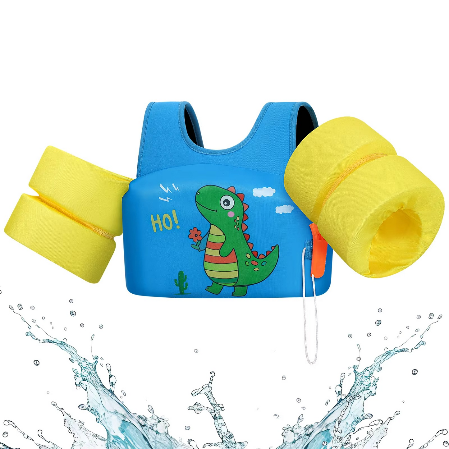 Schwimmweste für Kinder mit Schwimmkörpern und Sicherheitspfeife