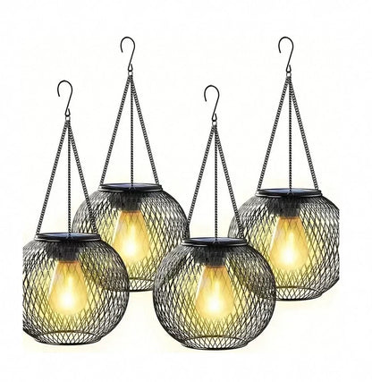 Wetterfeste, solarbetriebene Laterne für den Außenbereich 