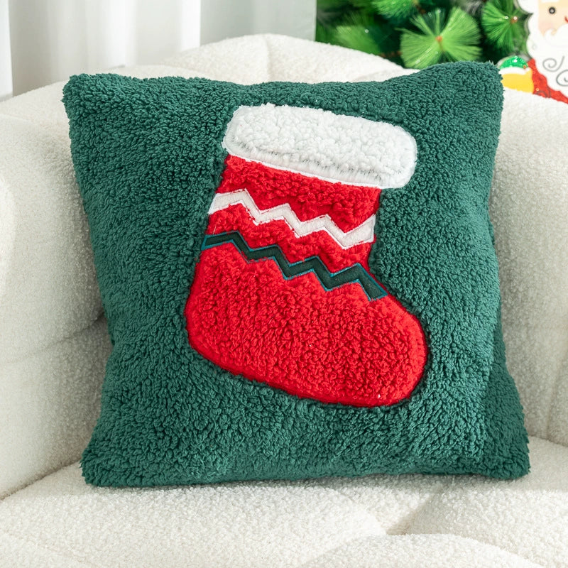 Gemütliches Weihnachtsmann-Dekokissen 