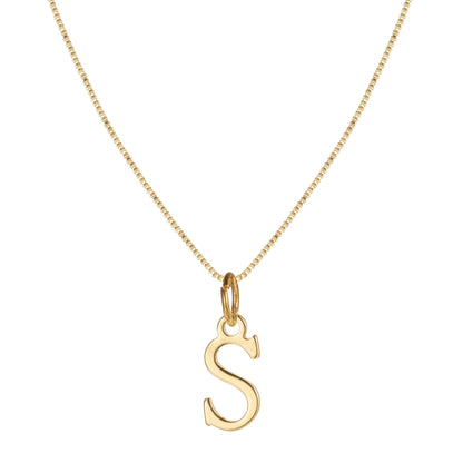 Schlichte Halskette mit Initialenanhänger aus 14-karätigem Gold