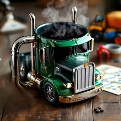 Retro-Kaffee-Truck-Fahrer-Becher