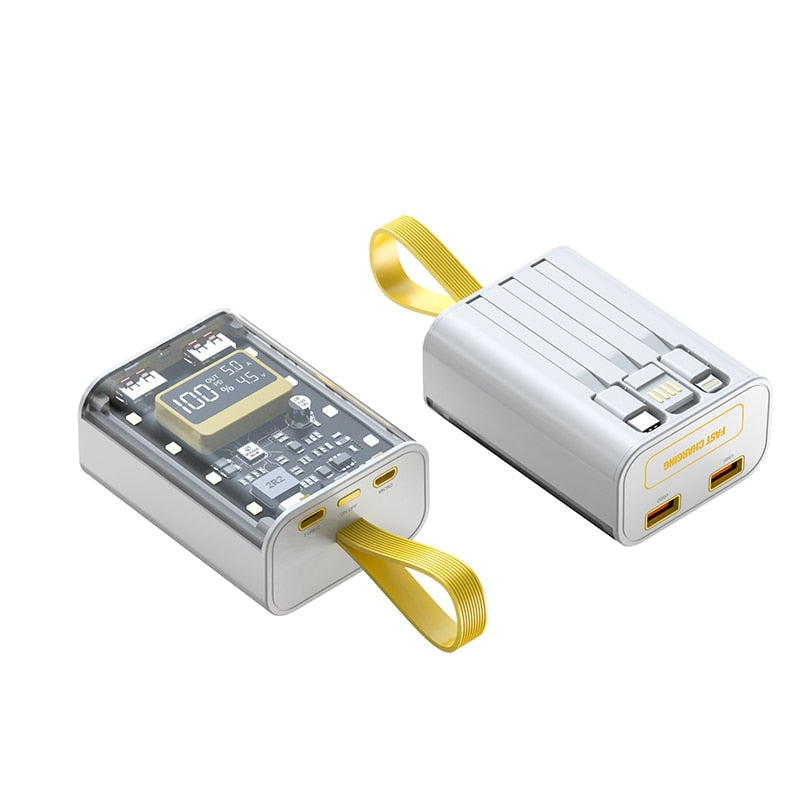 Transparente, tragbare Powerbank mit Schnellladefunktion