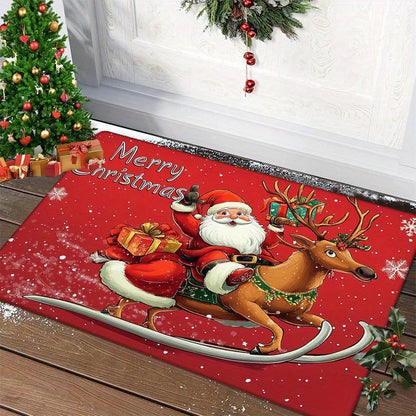 Festliche Fußmatte mit Weihnachtsmann-Motiv