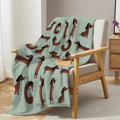 Kuschelige Flanelldecke mit Dackelmotiv