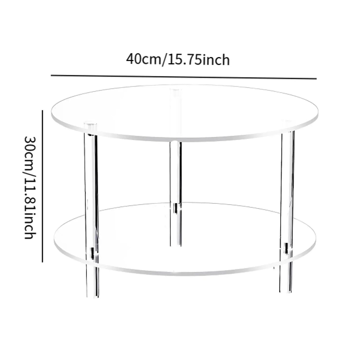 Eleganter Couchtisch aus Glas mit verstellbarer Höhe