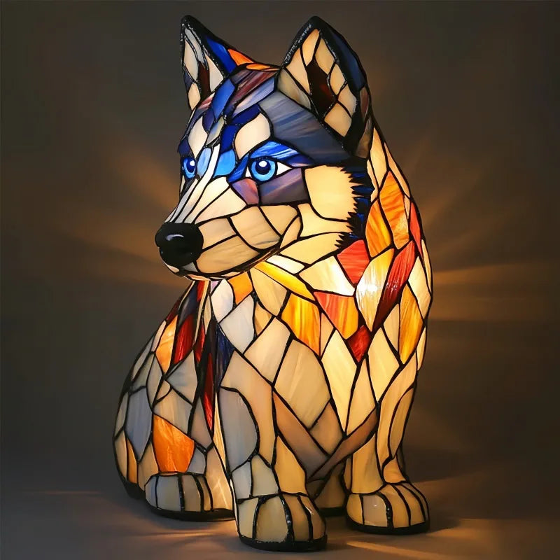 Fun Dog Statue Desk Lamp Cute Home Decor Light