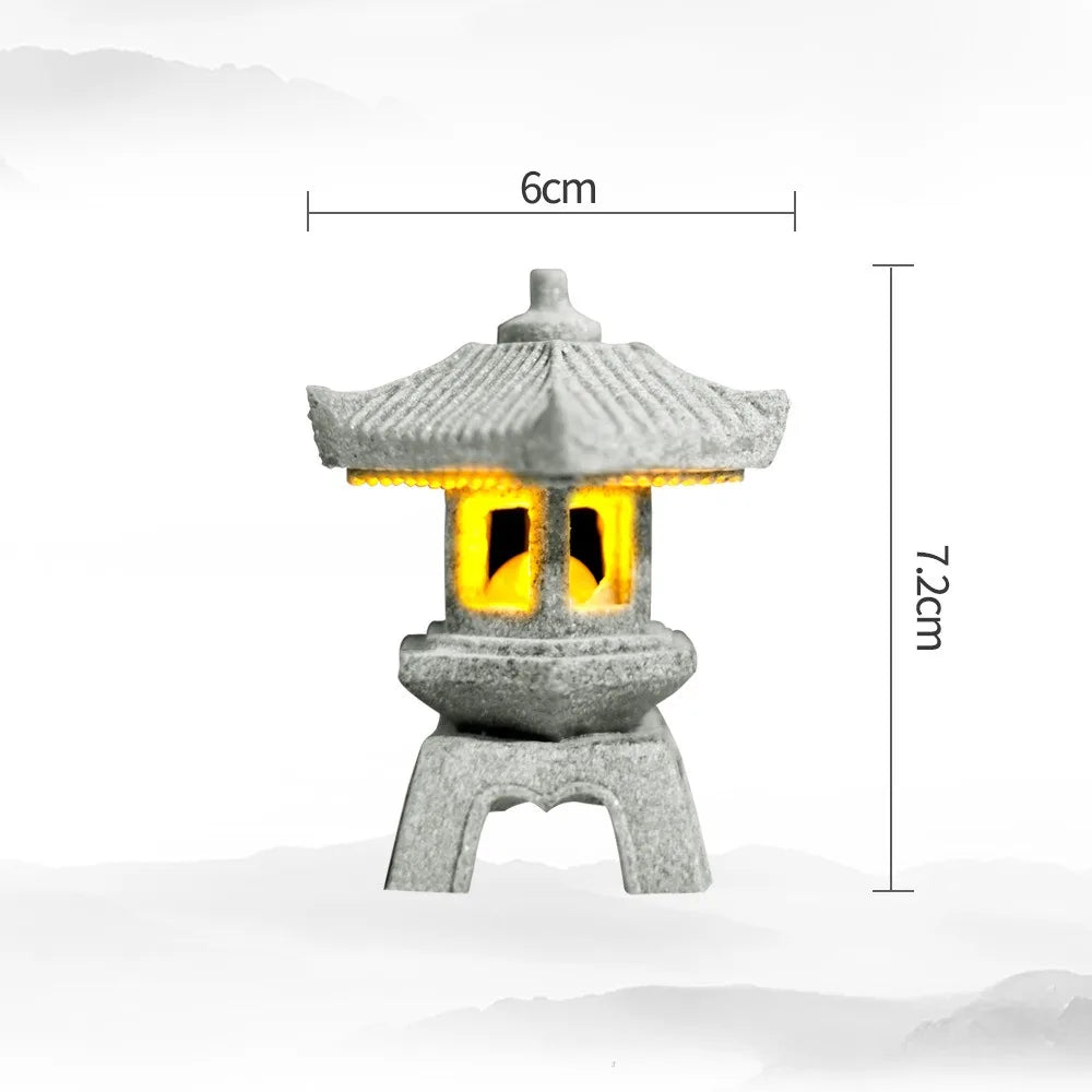 Gartendekoration: Mini-Pagode aus natürlichem Sandstein