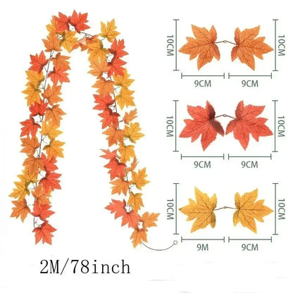 Künstliche Ahornblatt-Girlande für die Herbstdekoration