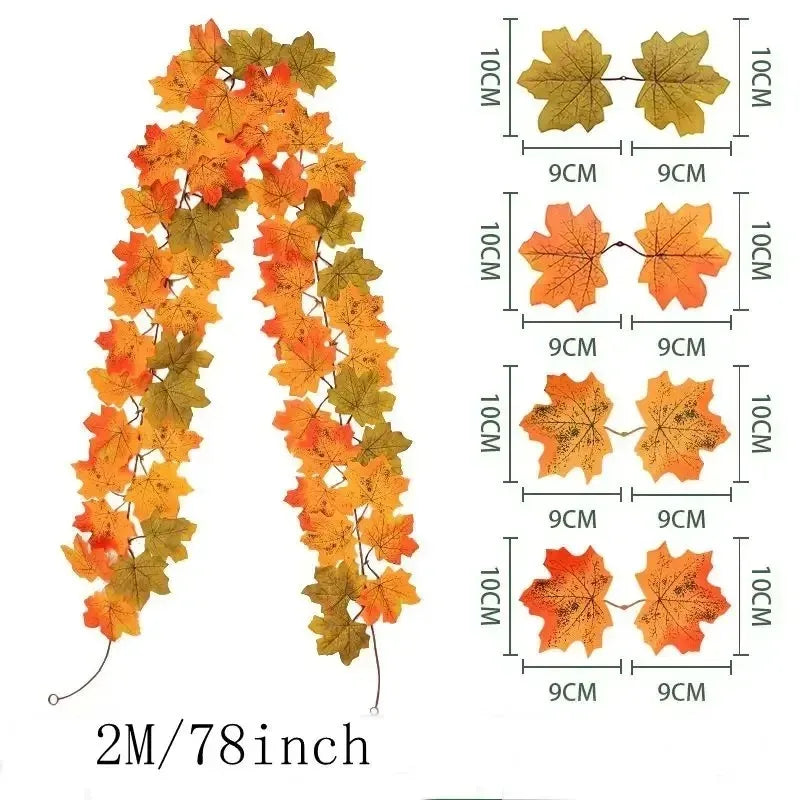 Künstliche Ahornblatt-Girlande für die Herbstdekoration