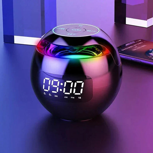 Wireless Bluetooth Alarm Clock LED Nightlight Speaker - Halri
