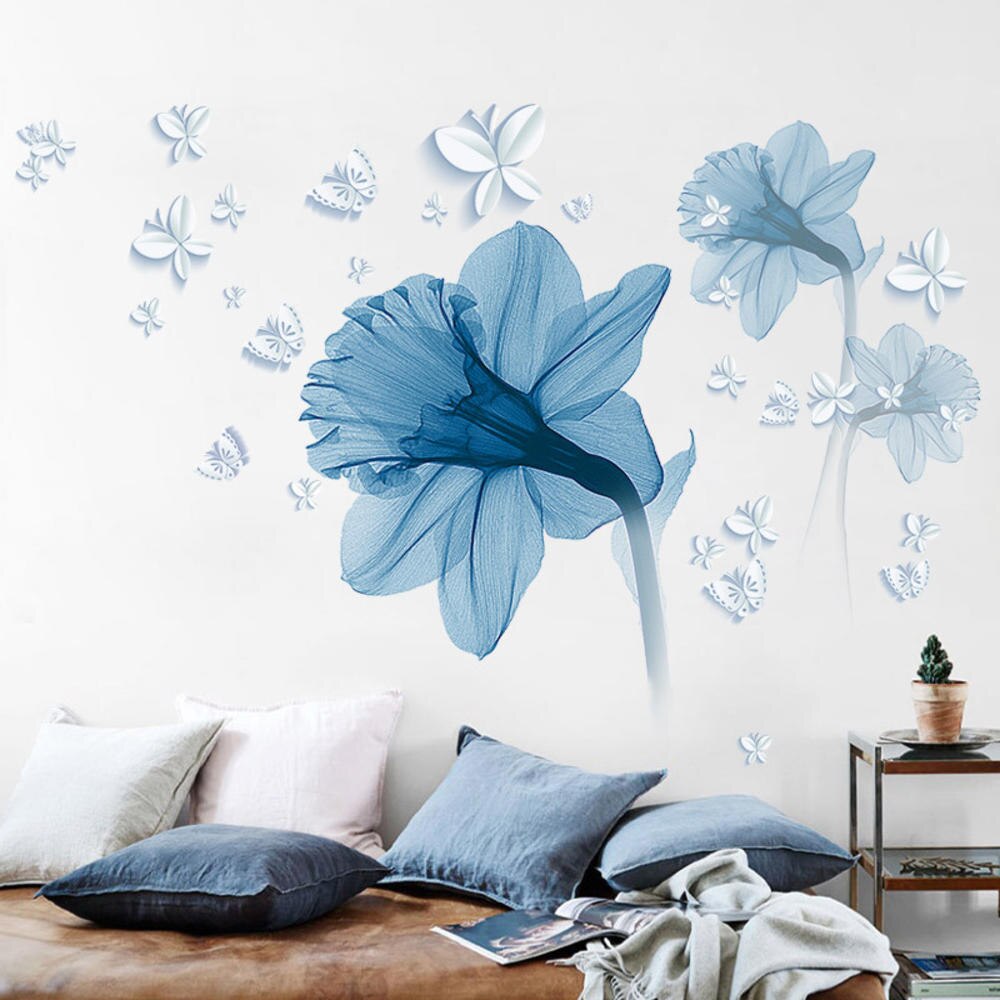 Wunderschöner floraler Vinyl-Wandaufkleber