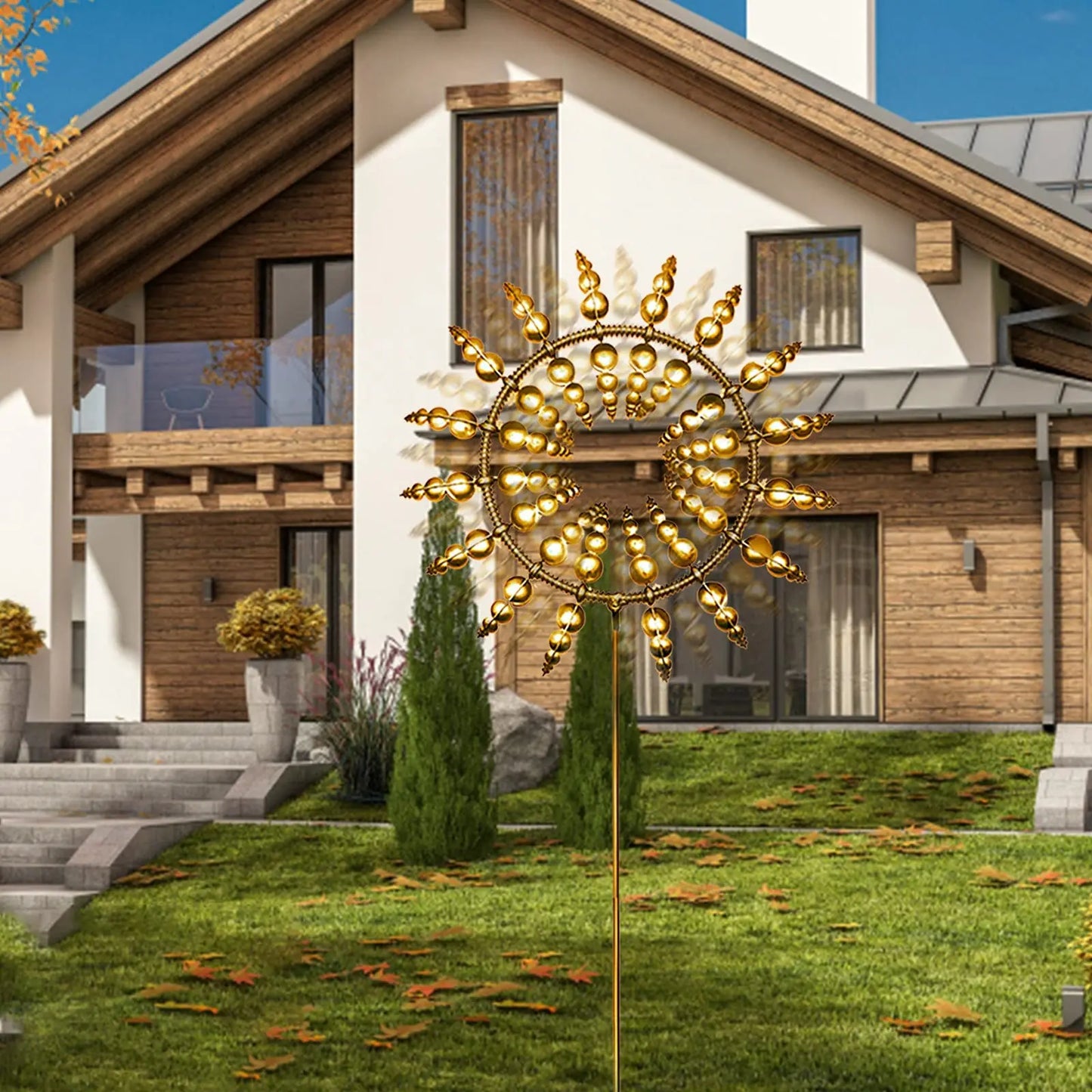 Bunte Solar-Windmühle Gartendekoration Spinner