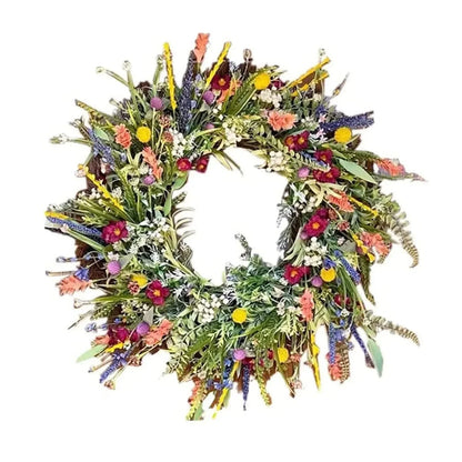Wunderschöner frischer Blumenkranz als Dekoration für Ihr Zuhause