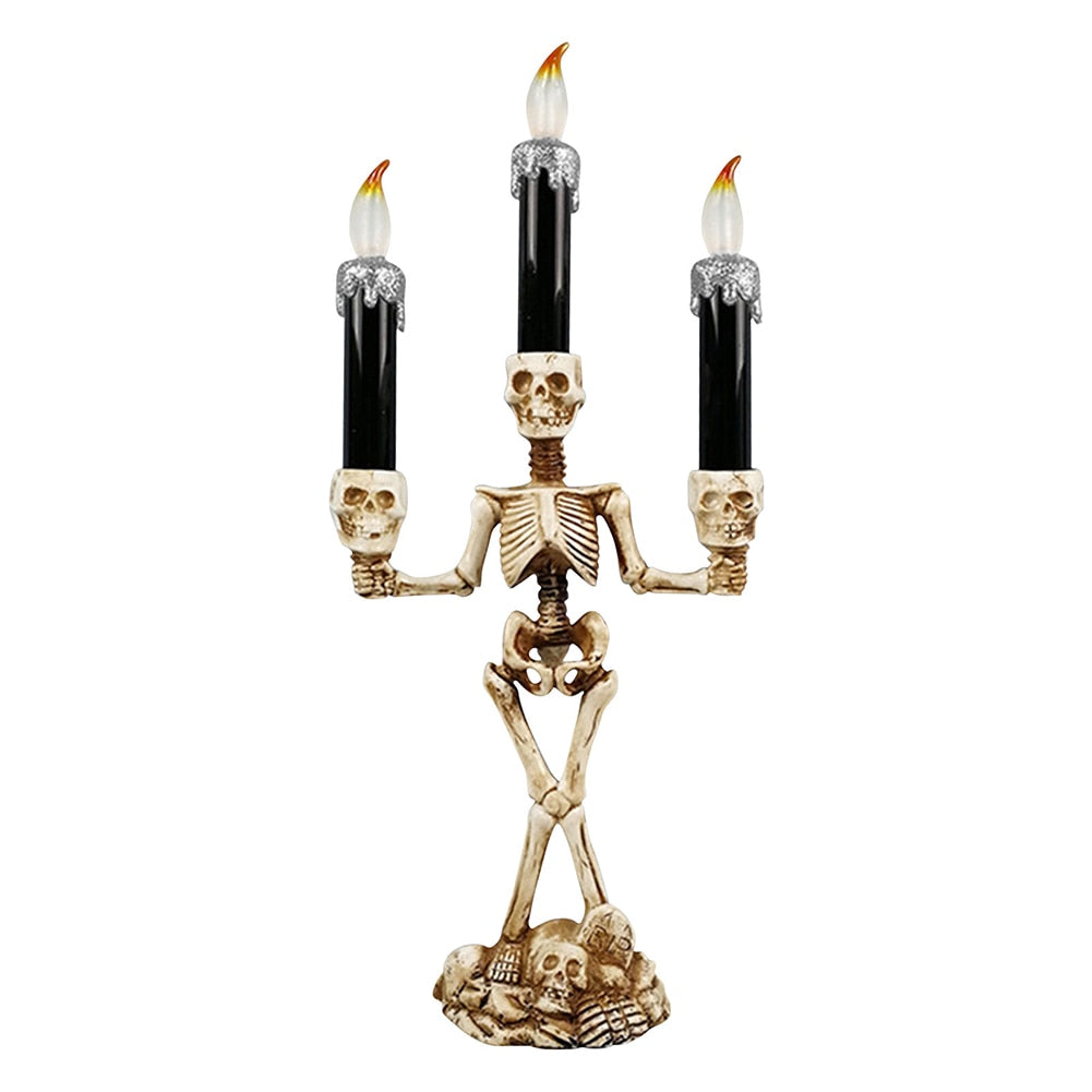 Gruselige Skelett-Teelichter für Halloween