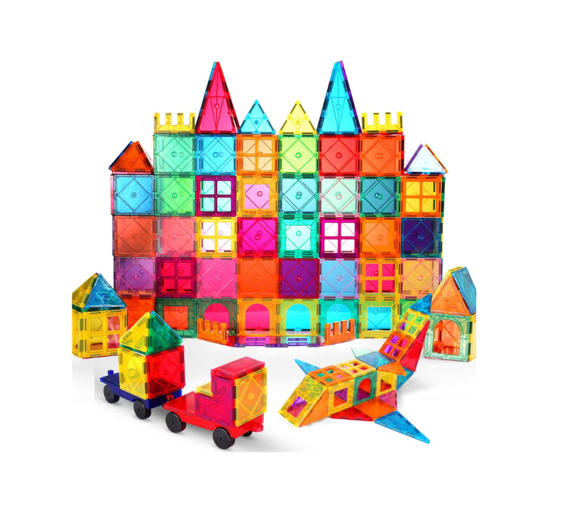 Colorful Kids Magnetic Building Tiles - 60 Piece Set - Halri
