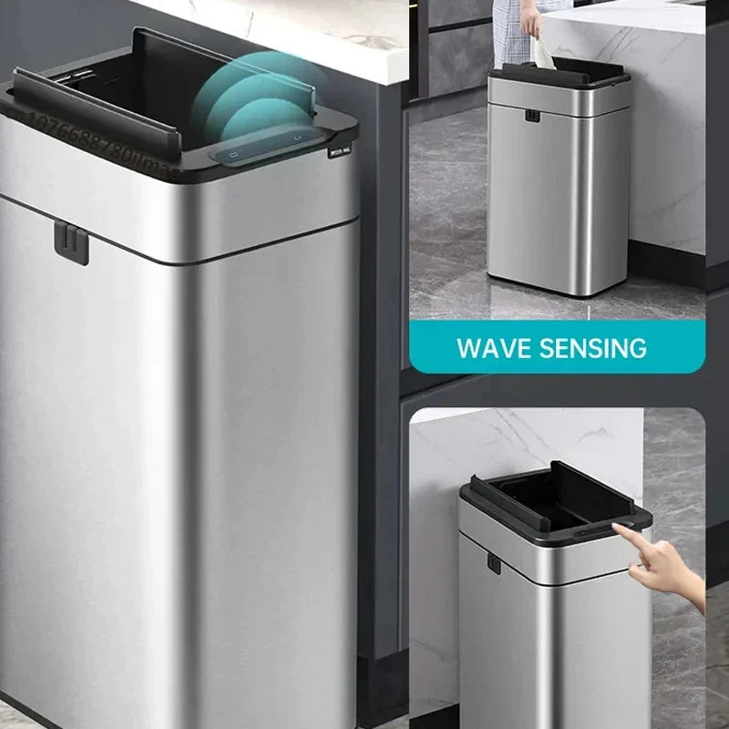 Touchless Automatic Stainless Steel Sensor Trash Can - Halri
