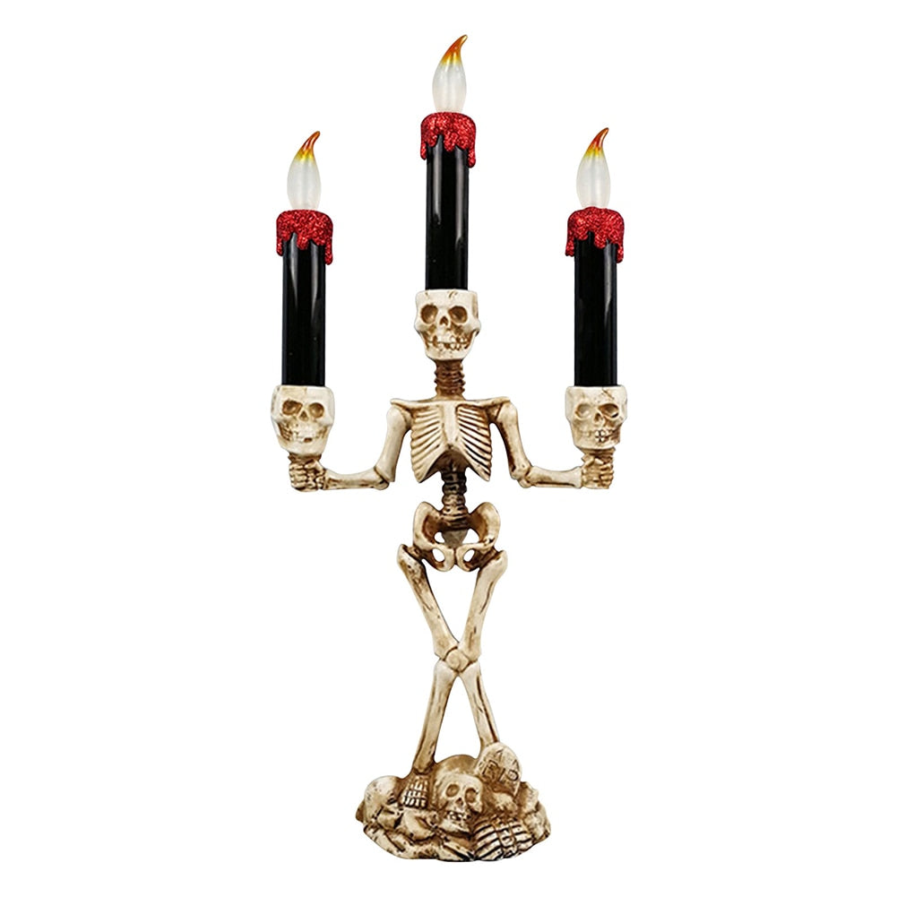 Gruselige Skelett-Teelichter für Halloween